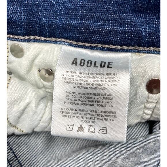 AGOLDE Jeans Sophie Cropped Raw Hem Dark Wash Size 29 - Picture 8 of 10